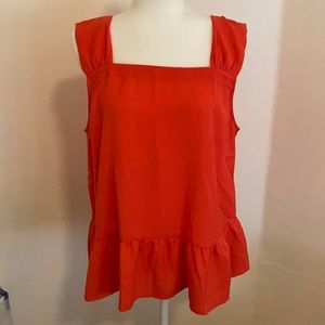 Loft Tangerine Peplum Tank Blouse